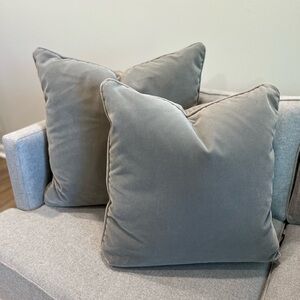 Bauhaus Down Filled Velvet Grey Throw Pillows